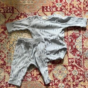 Rabbit + Bear organic cotton body suit/matching leggings 3-6 months